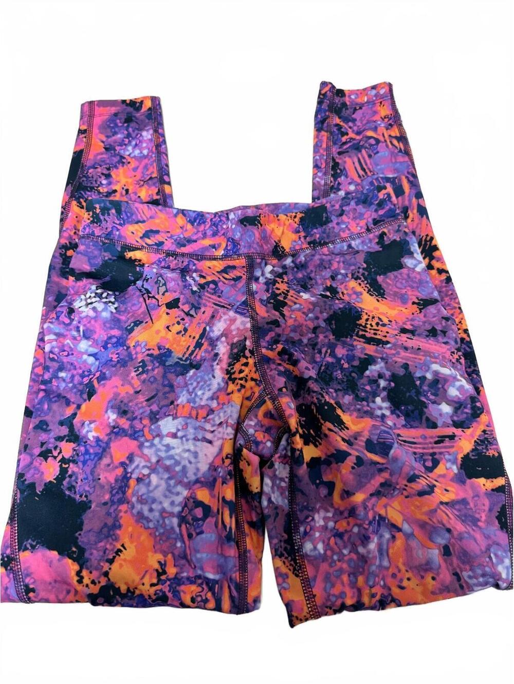 Champion Powertrain Women Leggings Abstract Print Purple Pink Size XS